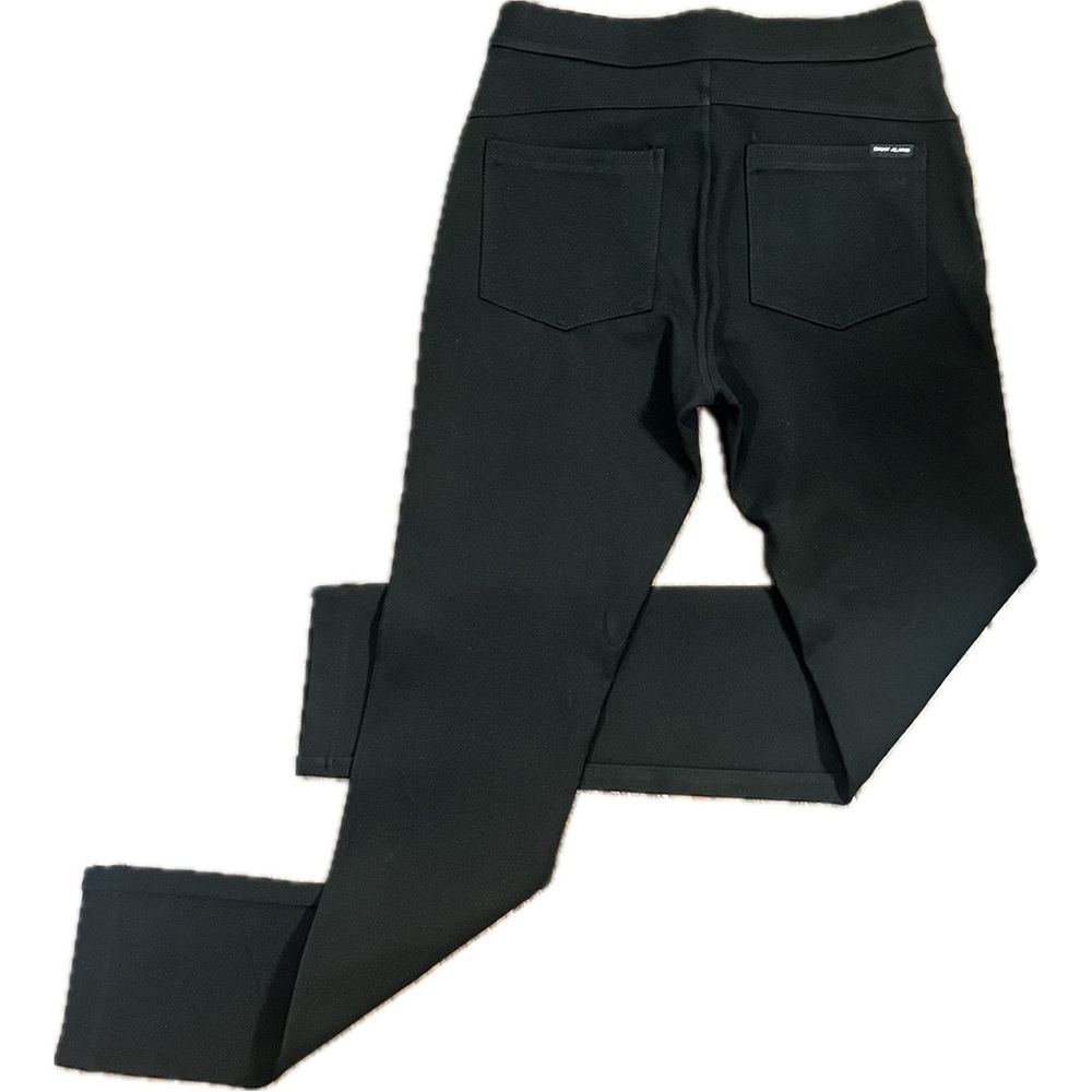 DKNY Jeans Black Ponte Pant with Faux Leather Pocket Accents Size XS NWT - Picture 2 of 10